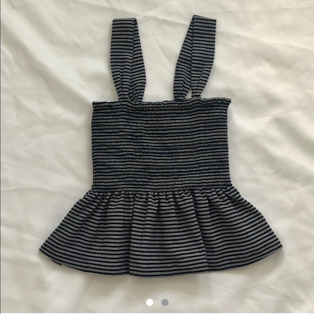 madewell striped peplum tank top